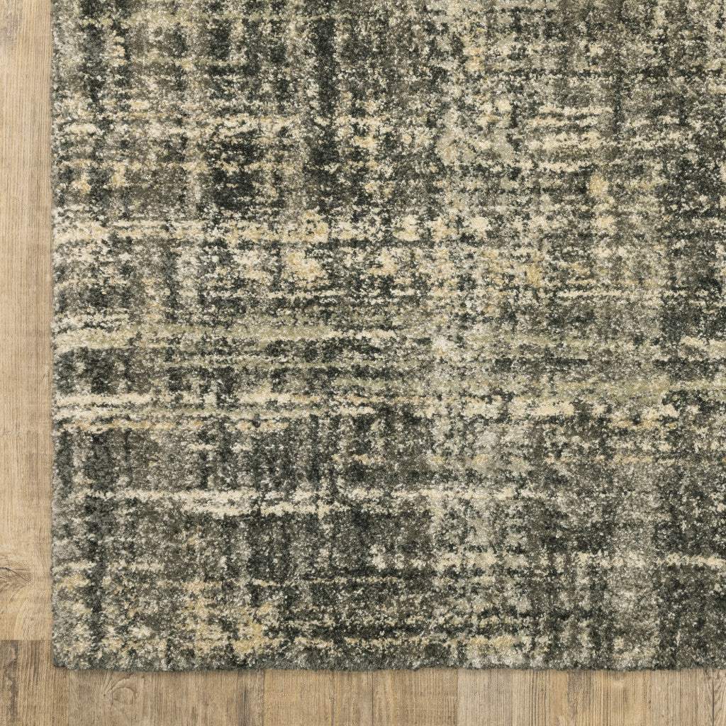 5' X 8' Charcoal Grey Beige And Tan Abstract Power Loom Stain Resistant Area Rug - Image 3