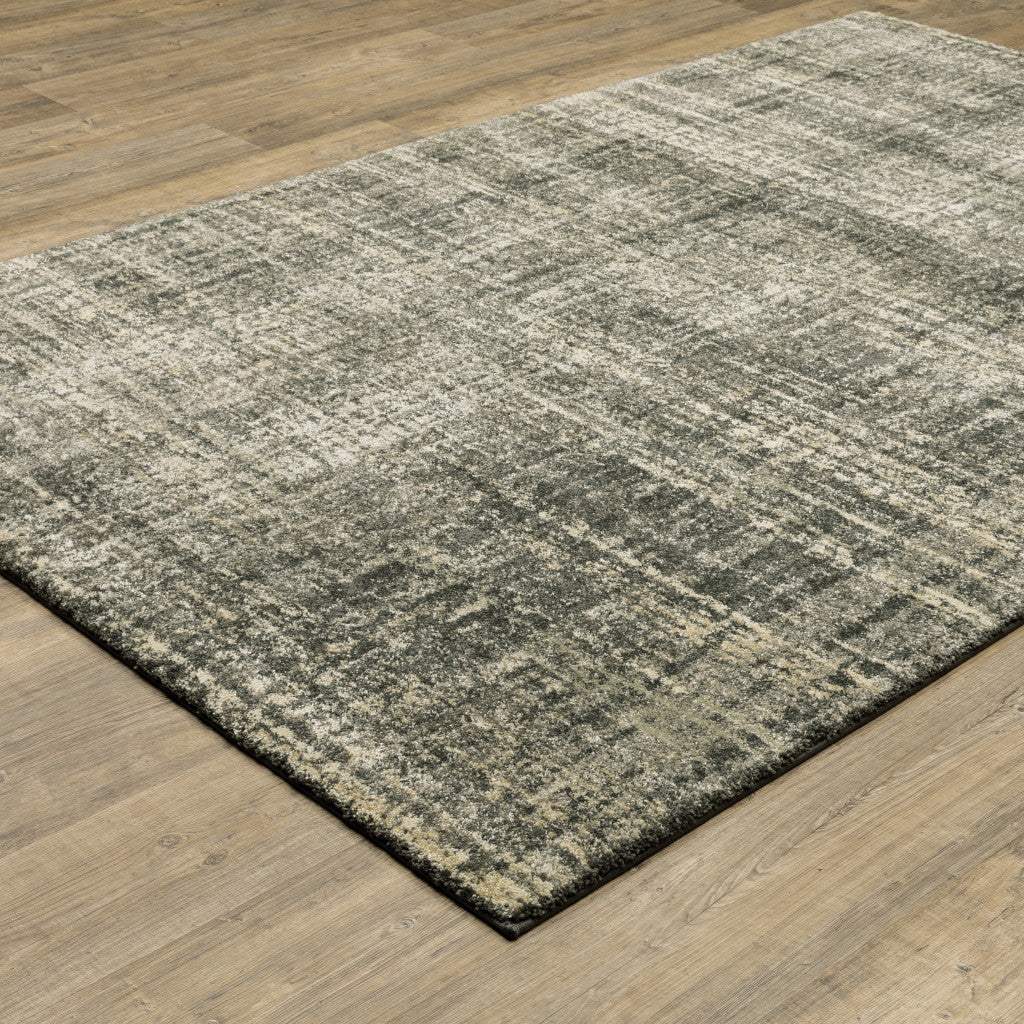 5' X 8' Charcoal Grey Beige And Tan Abstract Power Loom Stain Resistant Area Rug - Image 6