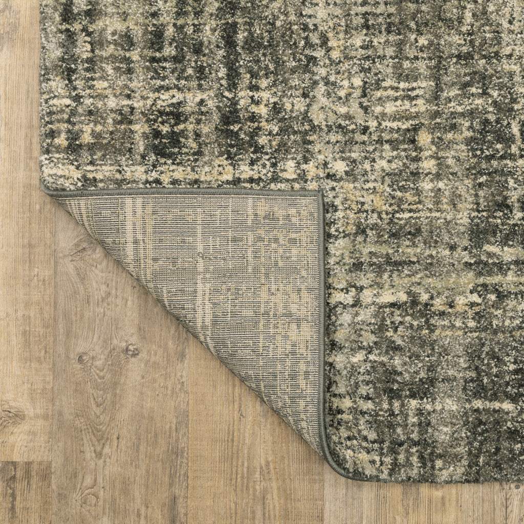 5' X 8' Charcoal Grey Beige And Tan Abstract Power Loom Stain Resistant Area Rug - Image 8