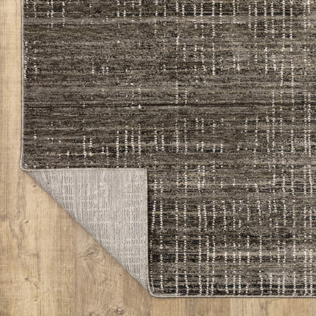 5' X 8' Charcoal Grey Grey Ivory Tan And Brown Abstract Power Loom Stain Resistant Area Rug - Image 8