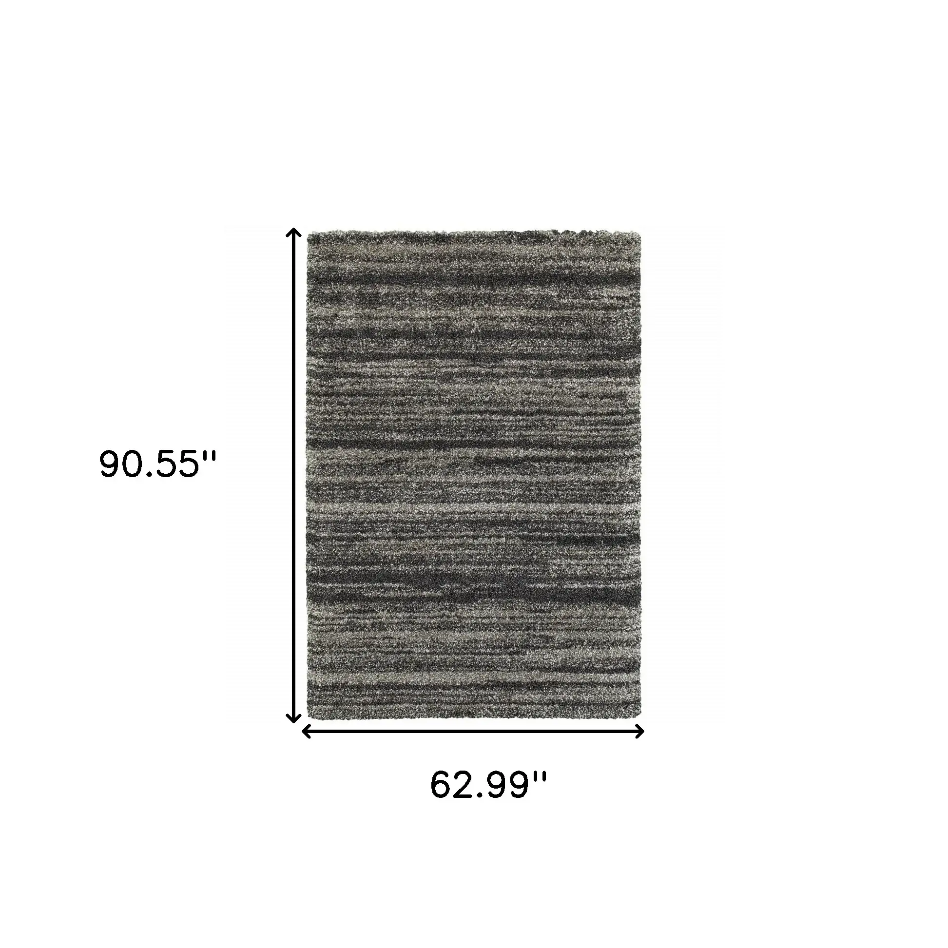 5' X 8' Charcoal Silver And Grey Geometric Shag Power Loom Stain Resistant Area Rug - Image 4