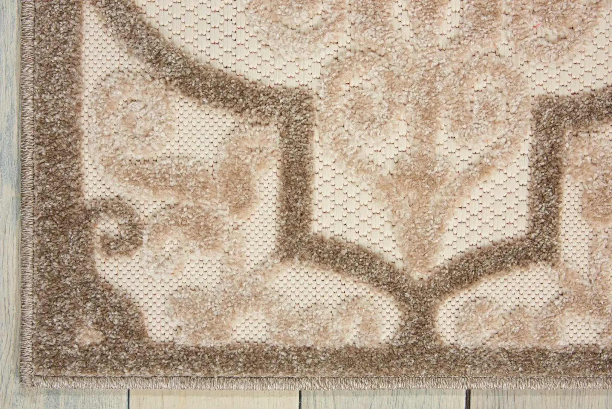 5' X 8' Cream Moroccan Indoor Outdoor Area Rug - Image 3