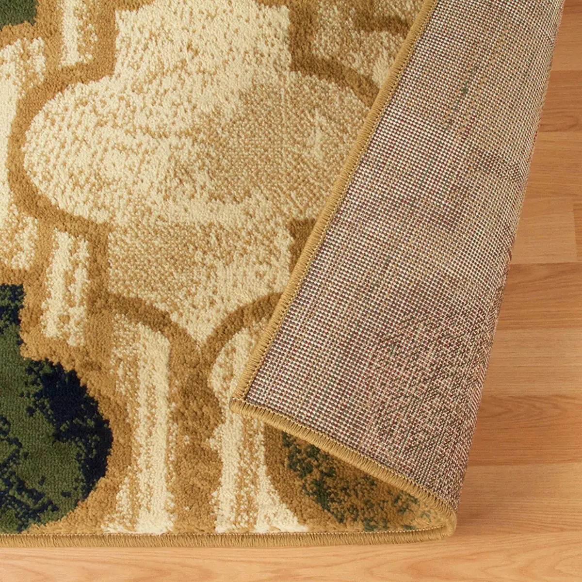 5' X 8' Cream Quatrefoil Power Loom Distressed Stain Resistant Area Rug - Image 3