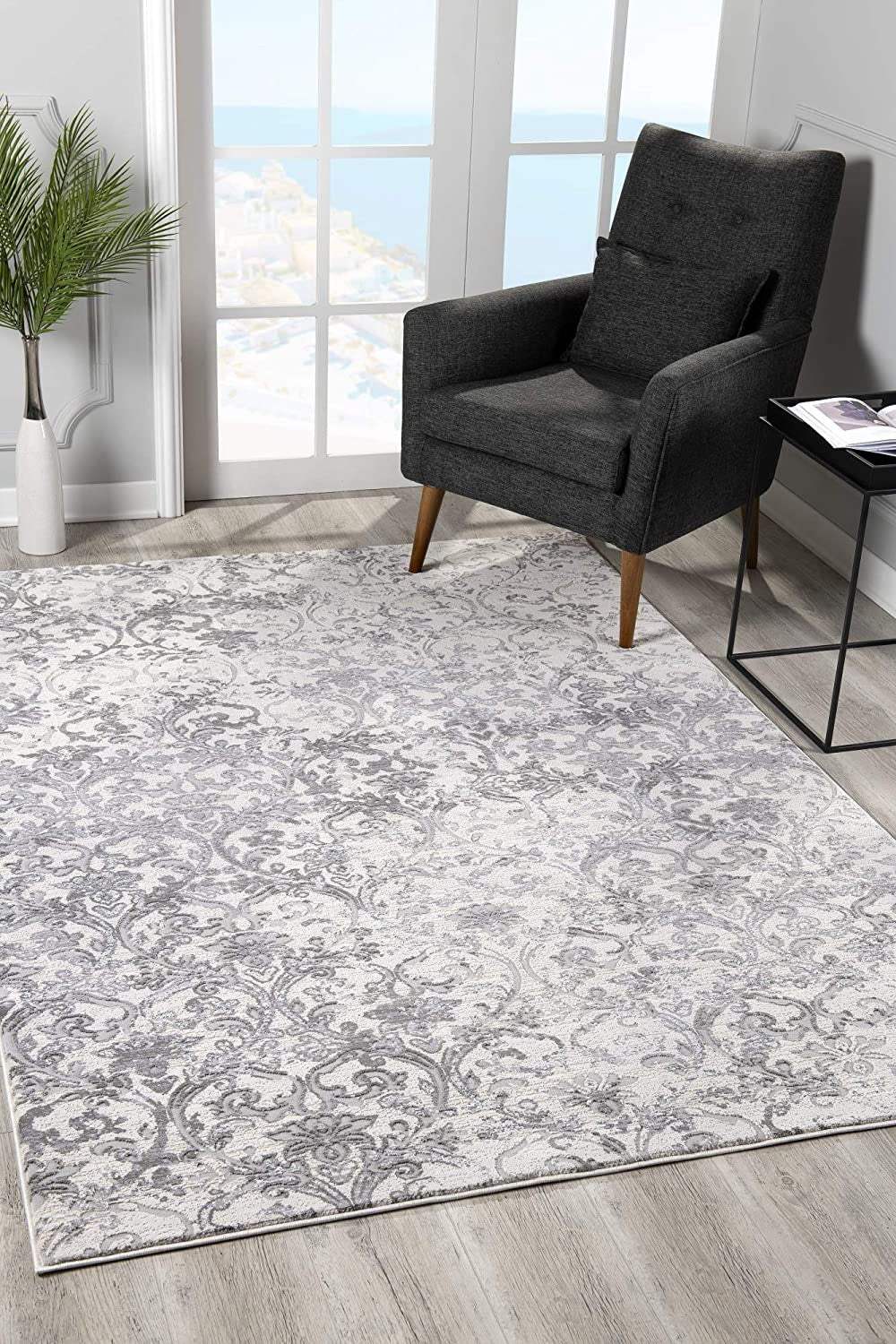 5' X 8' Cream Toile Power Loom Area Rug - Image 4
