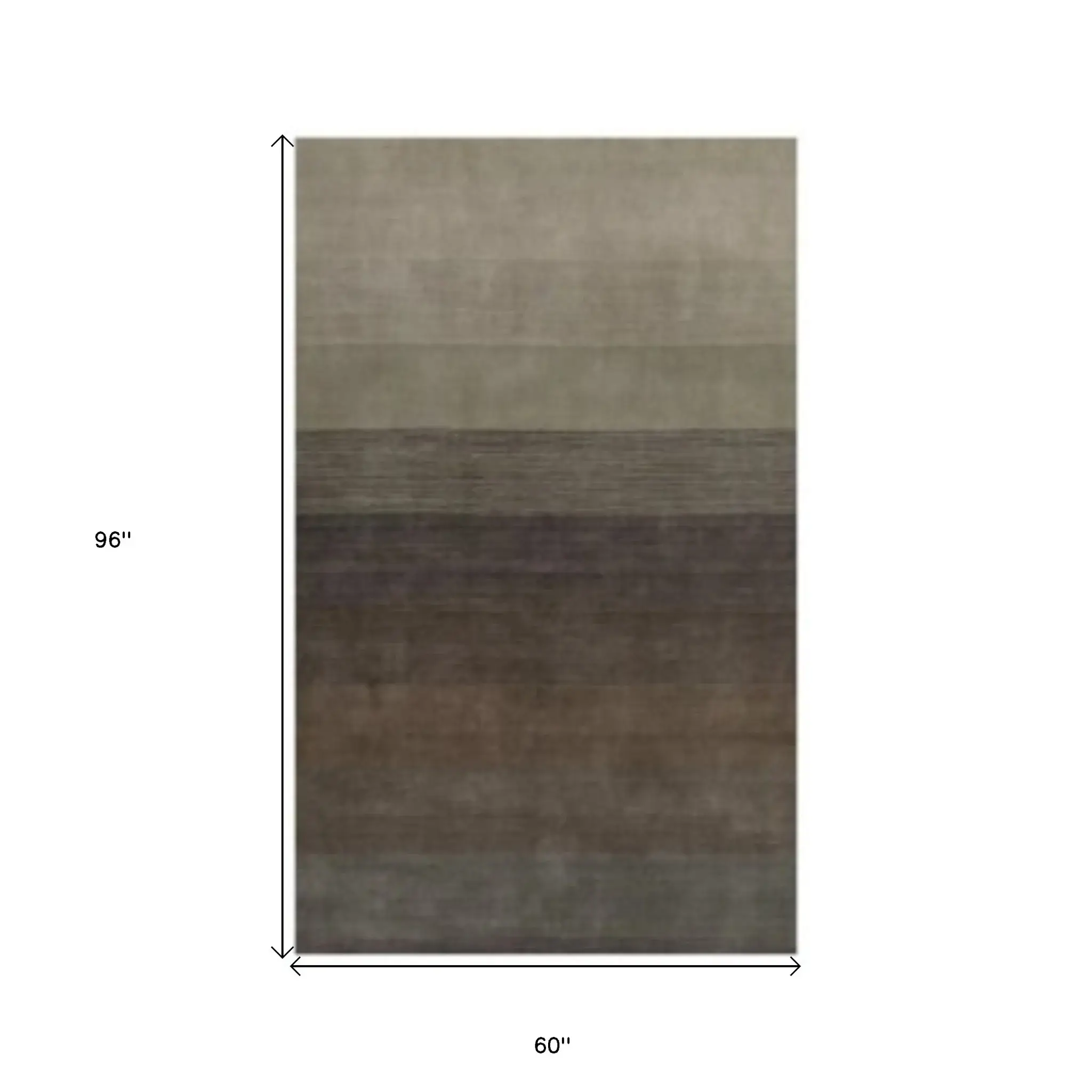 5' X 8' Expresso And Brown Ombre Hand Loomed Area Rug - Image 3