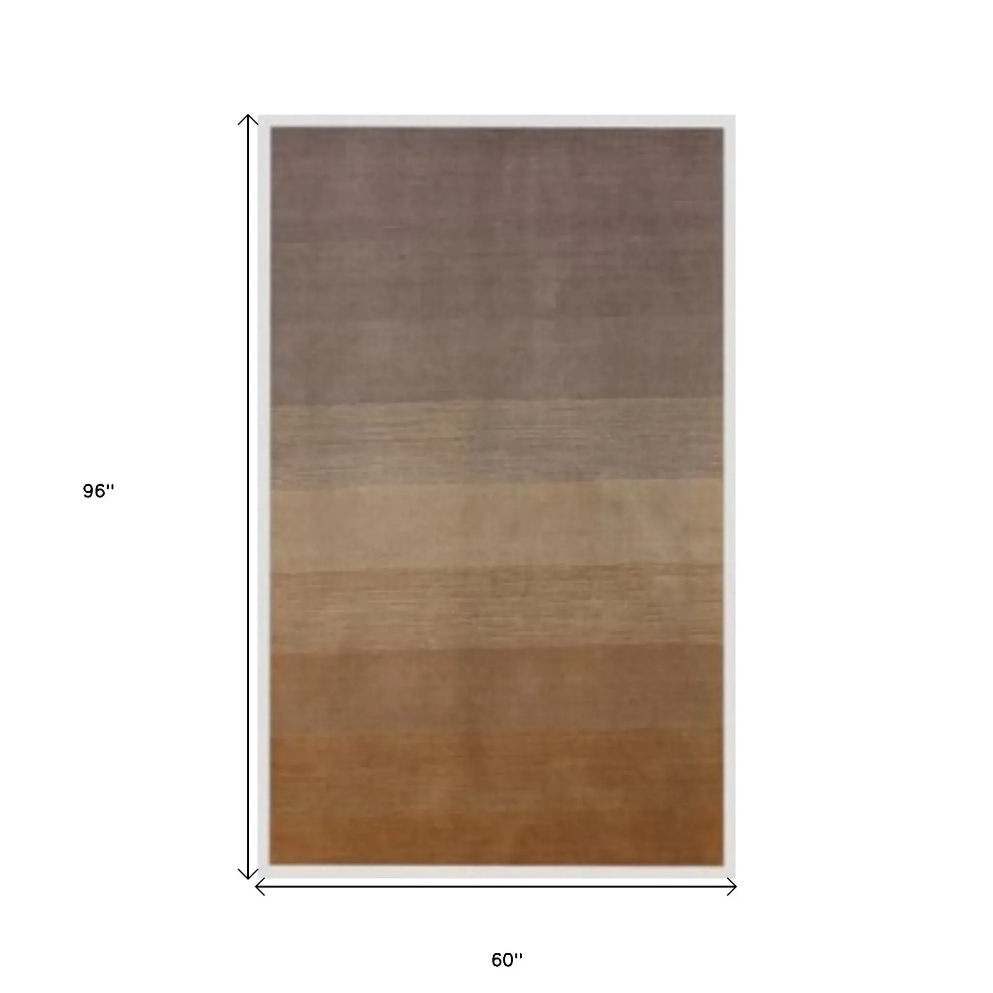 5' X 8' Gold And Rust Ombre Hand Loomed Area Rug - Image 3