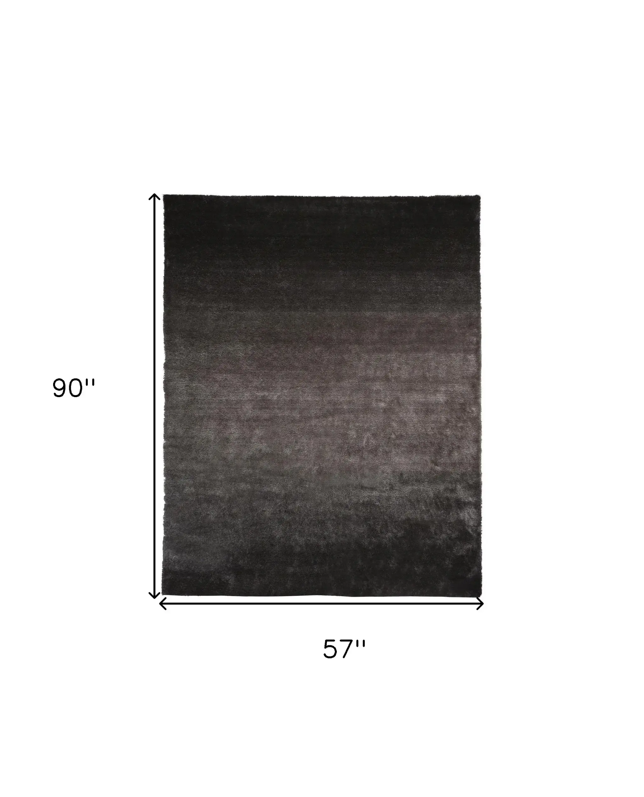 5' X 8' Gray And Black Shag Tufted Handmade Area Rug - Image 3