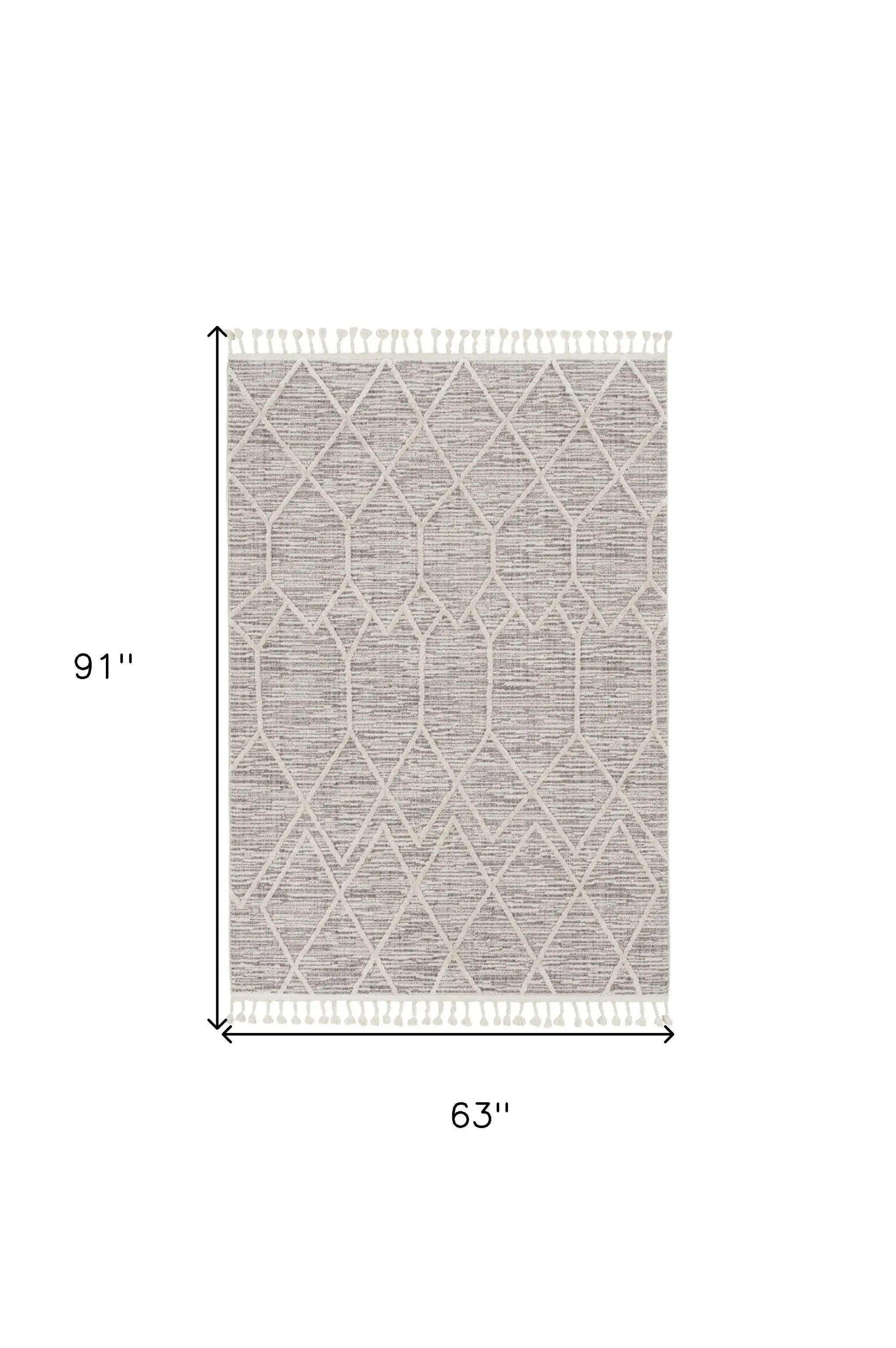 5' X 8' Gray and Ivory Abstract Area Rug - Image 3