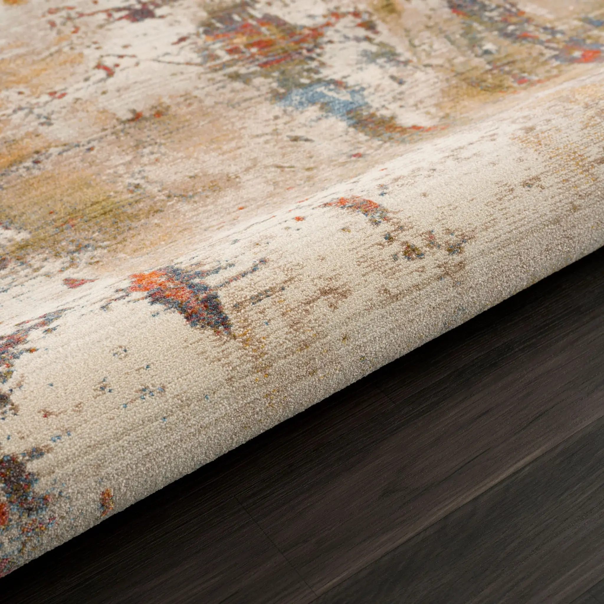 5' X 8' Gray And Ivory Abstract Power Loom Distressed Stain Resistant Area Rug - Image 5