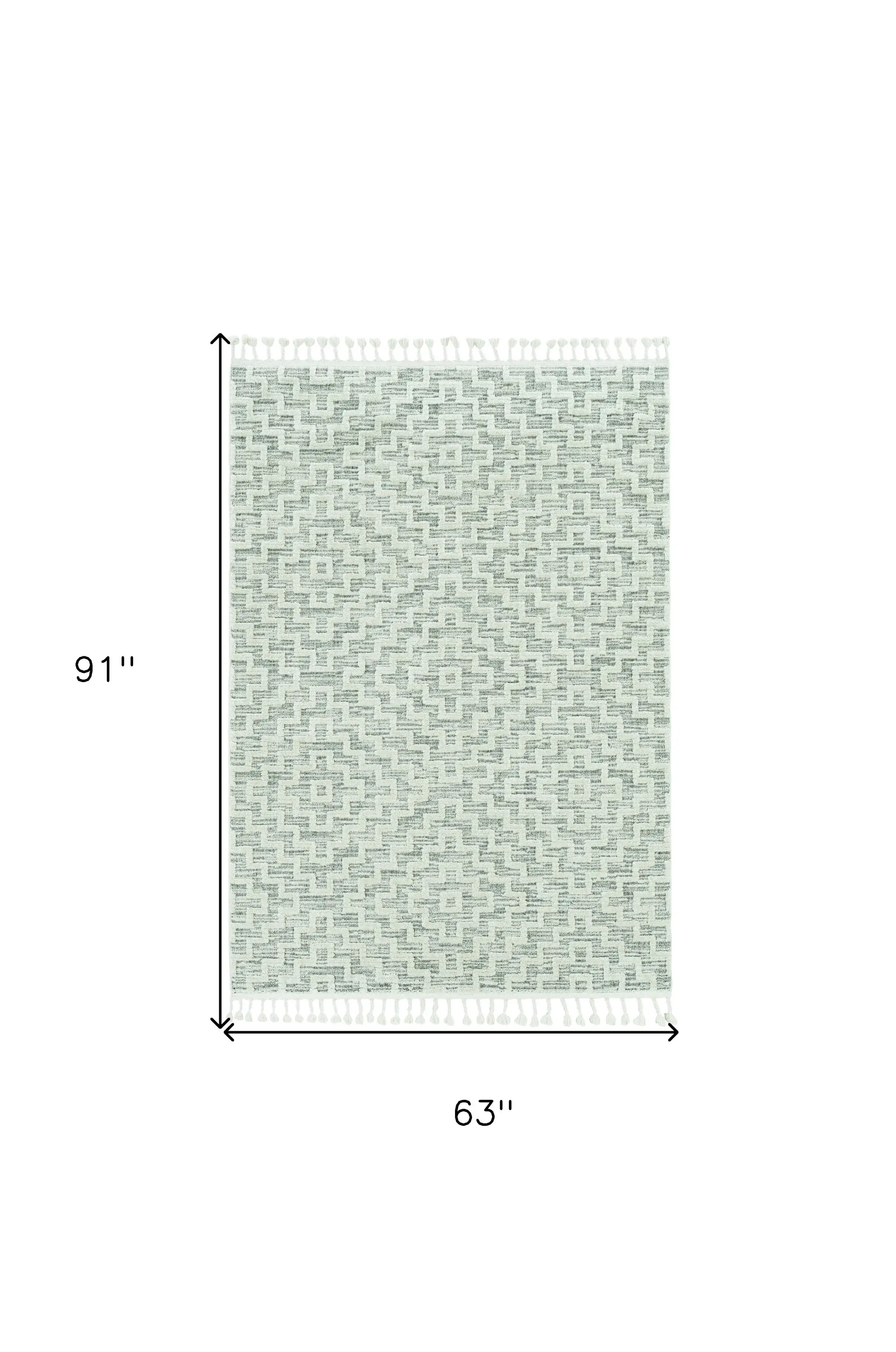 5' X 8' Gray and Ivory Geometric Area Rug - Image 3