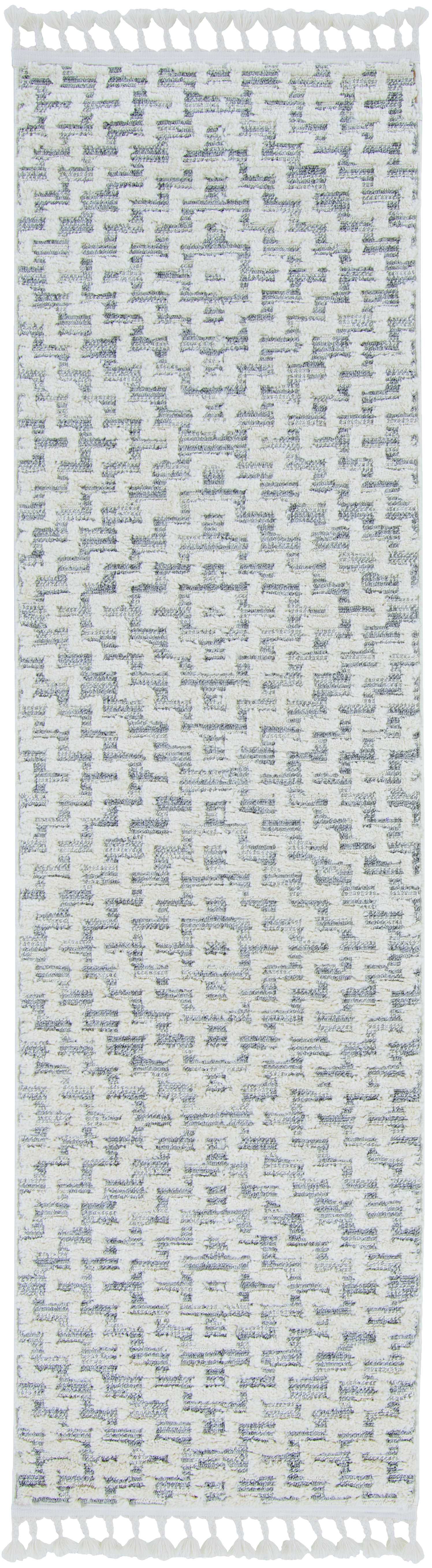 5' X 8' Gray and Ivory Geometric Area Rug - Image 4