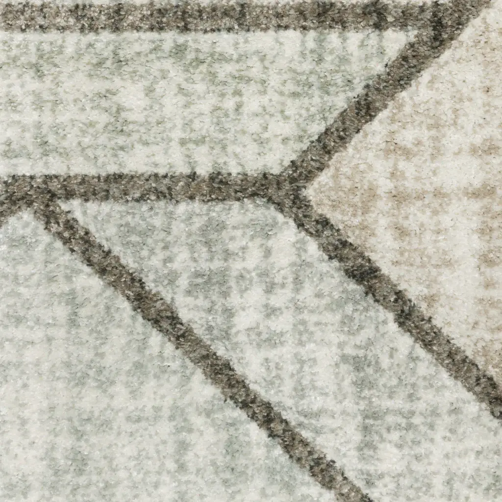 5' X 8' Gray And Ivory Geometric Power Loom Area Rug - Image 2