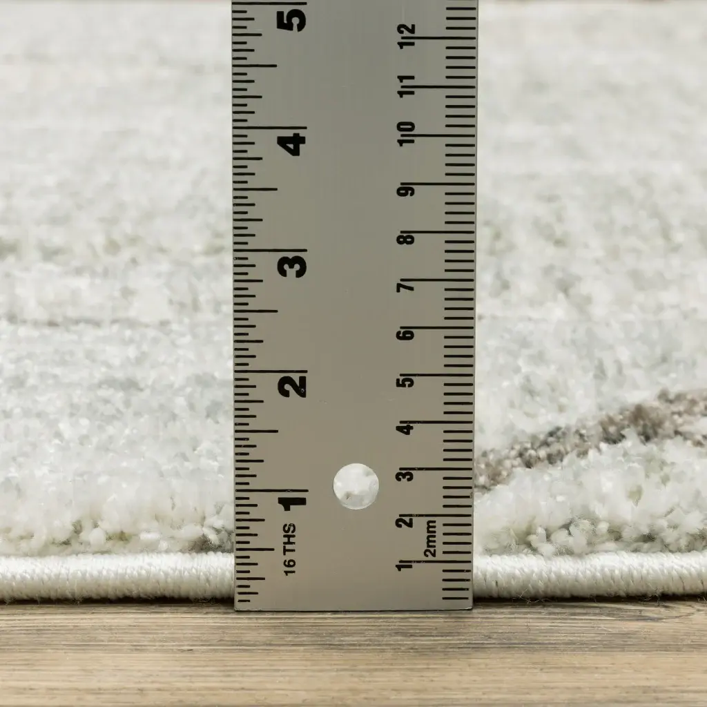 5' X 8' Gray And Ivory Geometric Power Loom Area Rug - Image 8