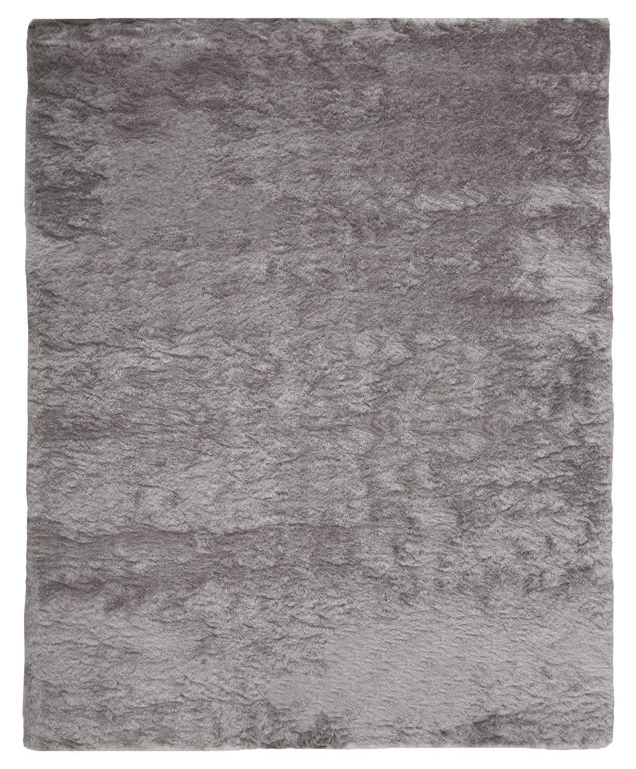 5' X 8' Gray And Silver Shag Handmade Area Rug - Image 2