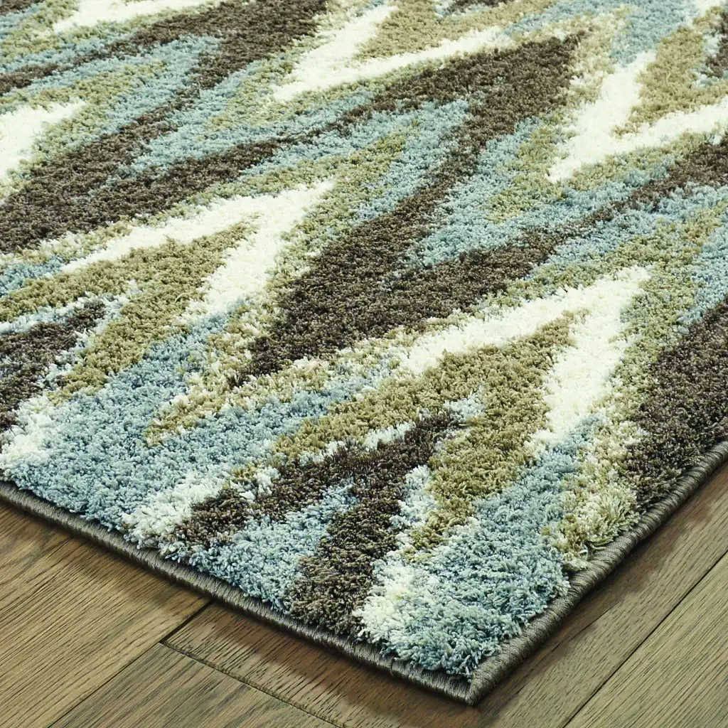 5' X 8' Gray And Taupe Ikat Pattern Area Rug - Image 6