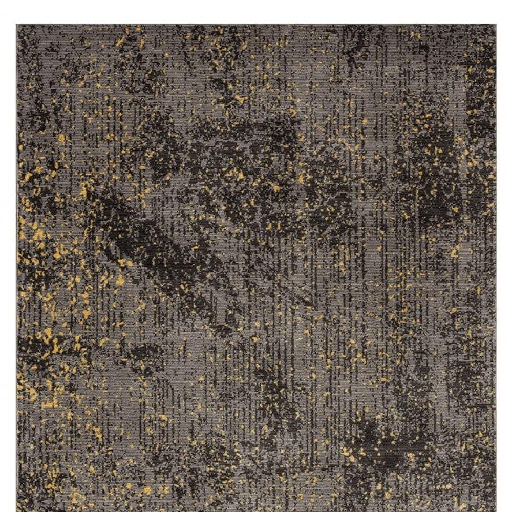 5' X 8' Gray and Yellow Abstract Sprinkle Area Rug - Image 2