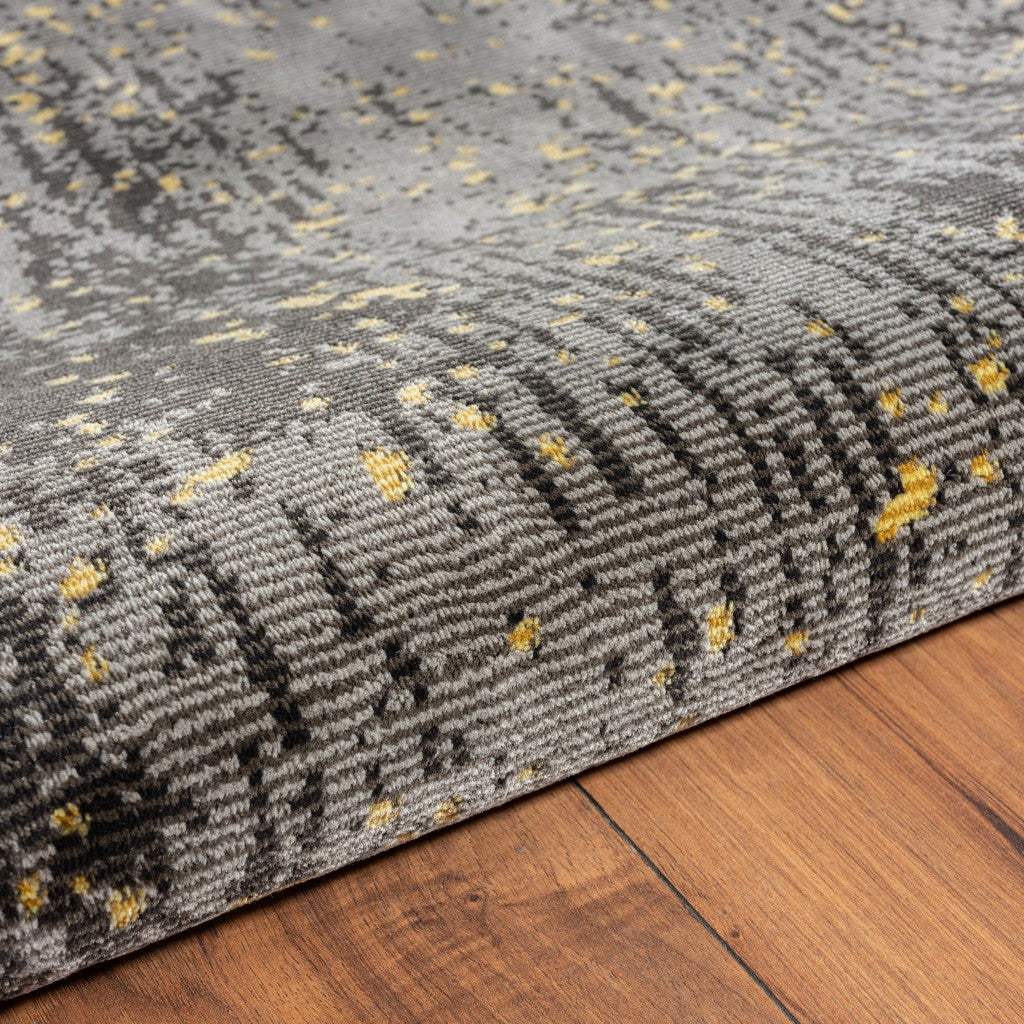 5' X 8' Gray and Yellow Abstract Sprinkle Area Rug - Image 4