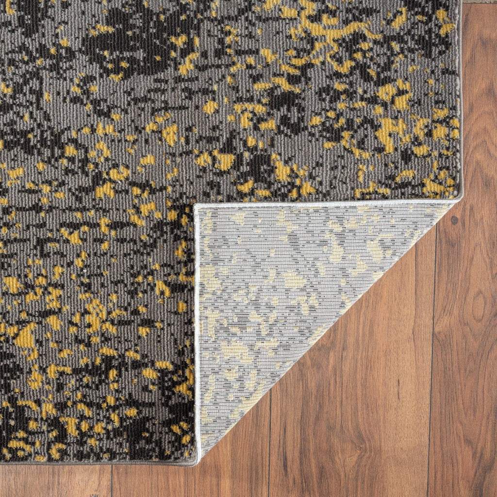 5' X 8' Gray and Yellow Abstract Sprinkle Area Rug - Image 6