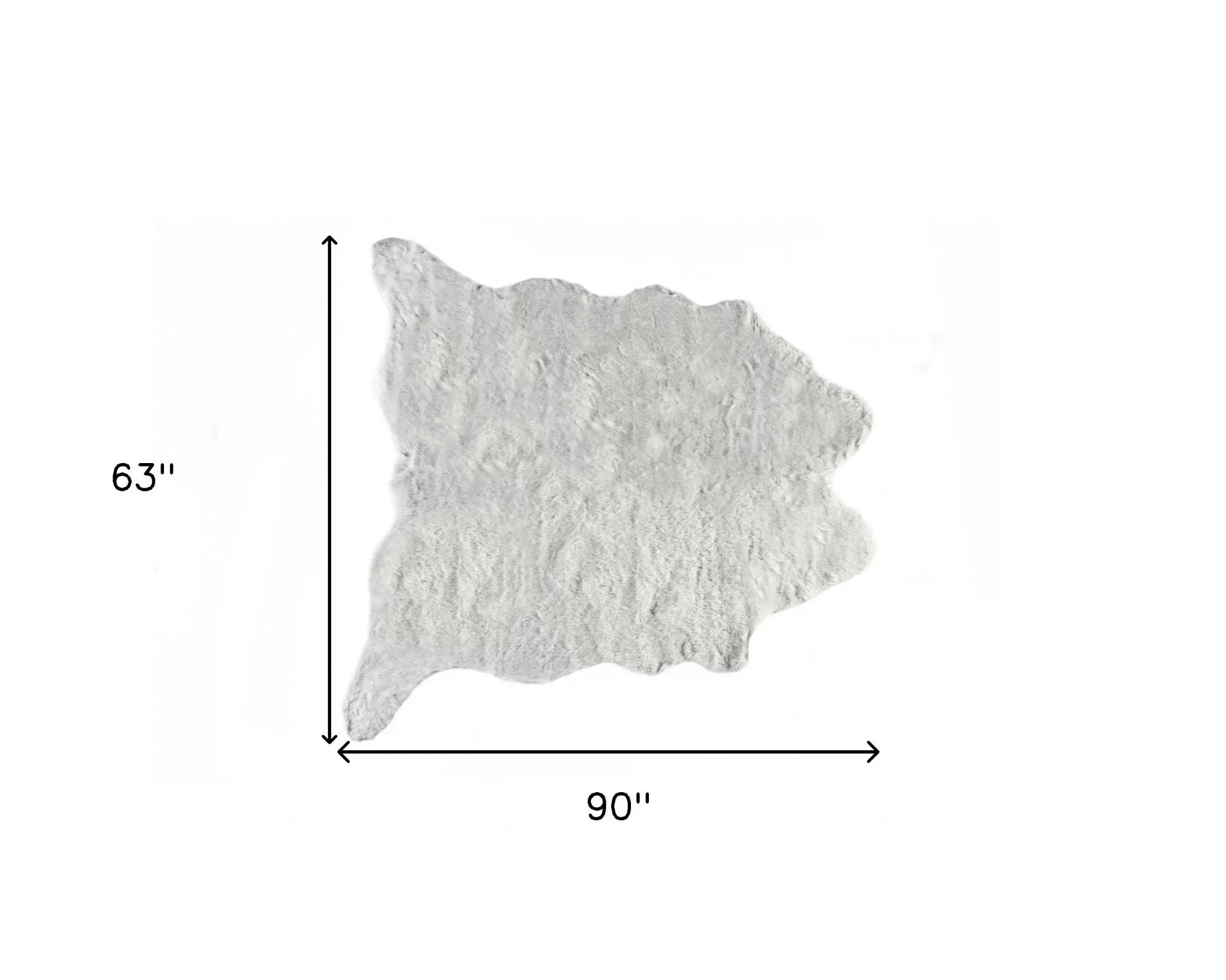 5' X 8' Gray Faux Fur Area Rug - Image 3