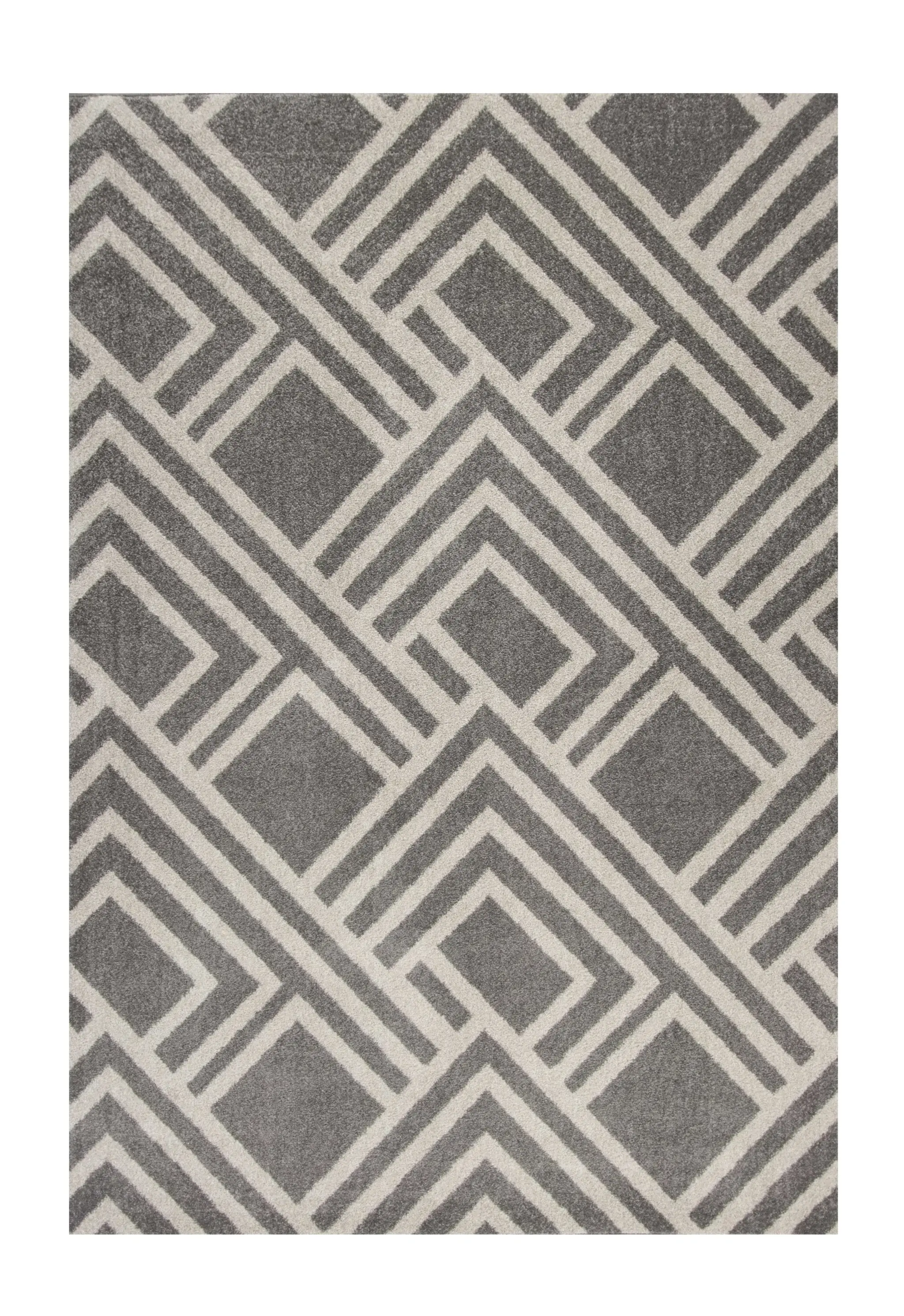 5' X 8' Gray Geometric Indoor Outdoor Area Rug - Image 2