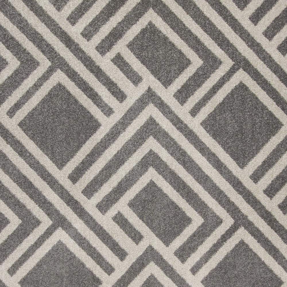 5' X 8' Gray Geometric Indoor Outdoor Area Rug - Image 4