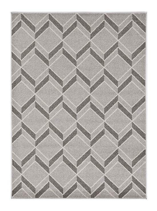 5' X 8' Gray Geometric Indoor Outdoor Area Rug - Image 2
