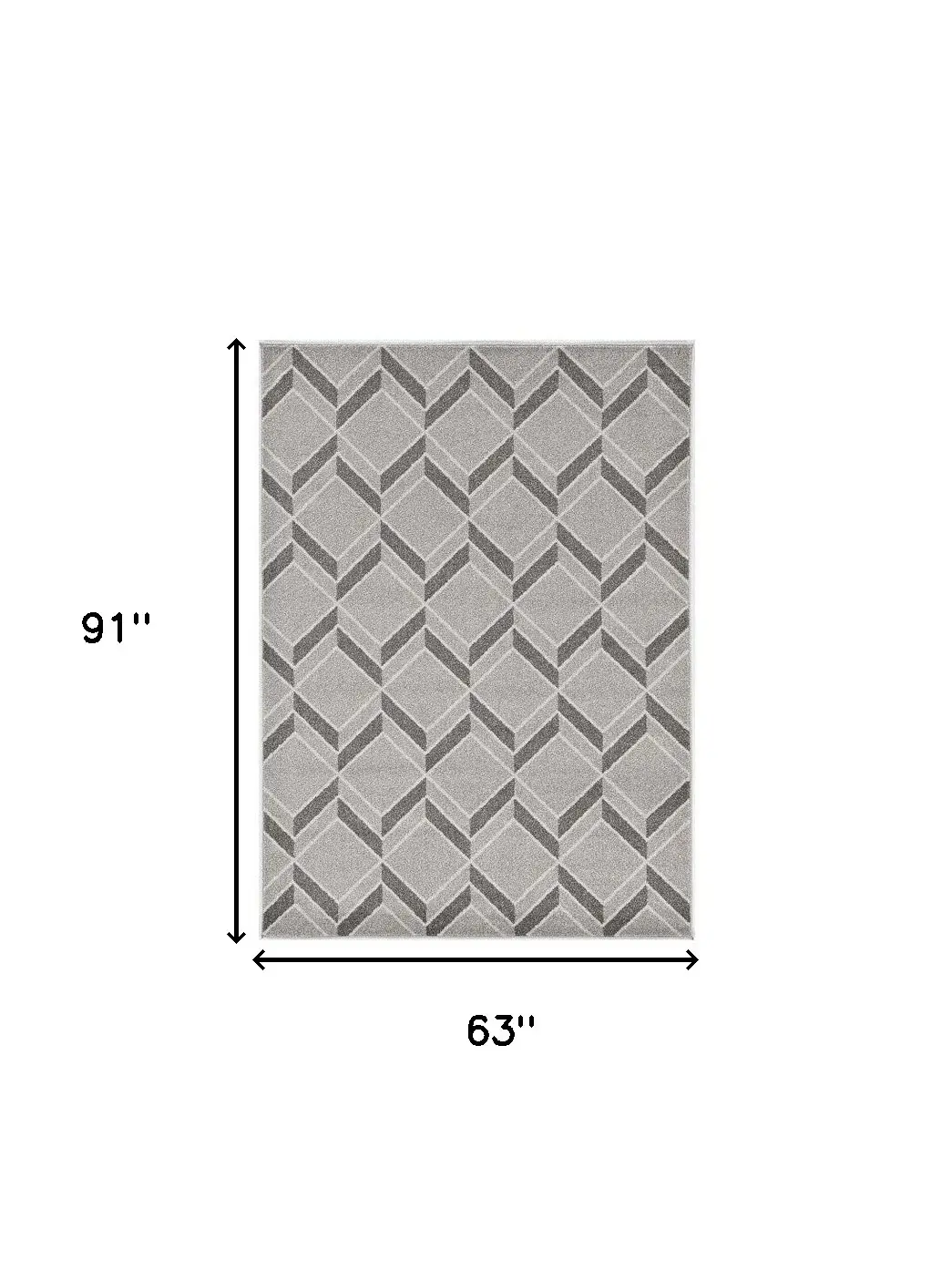 5' X 8' Gray Geometric Indoor Outdoor Area Rug - Image 3