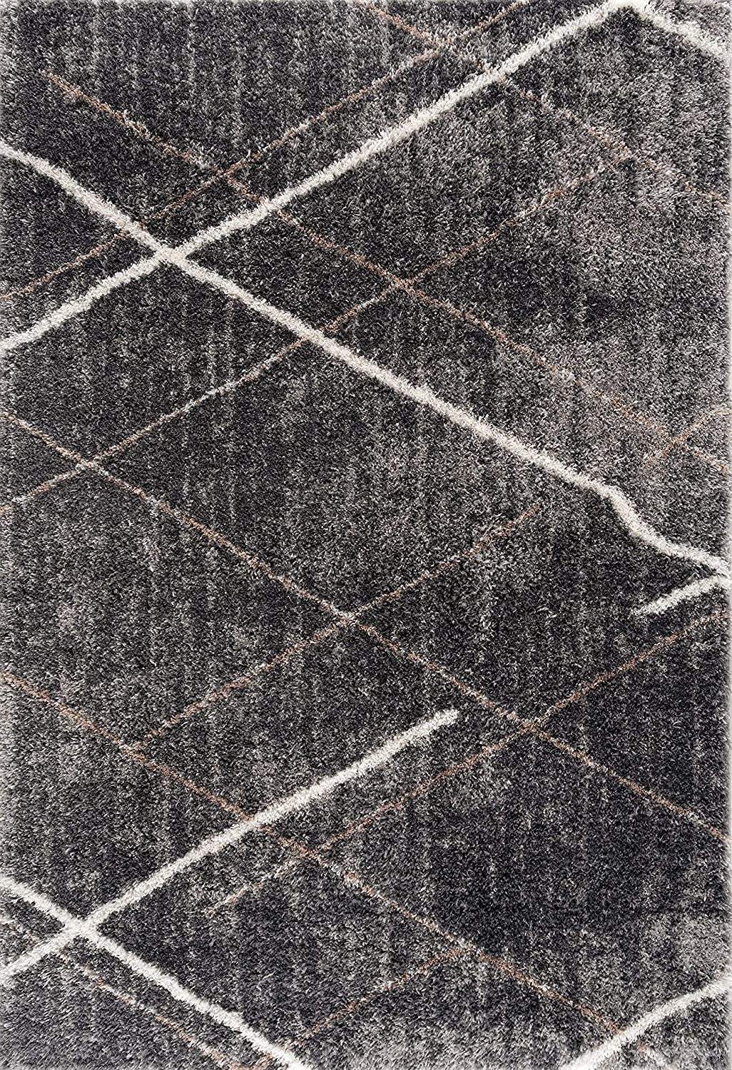 5' X 8' Gray Modern Distressed Lines Area Rug - Image 5