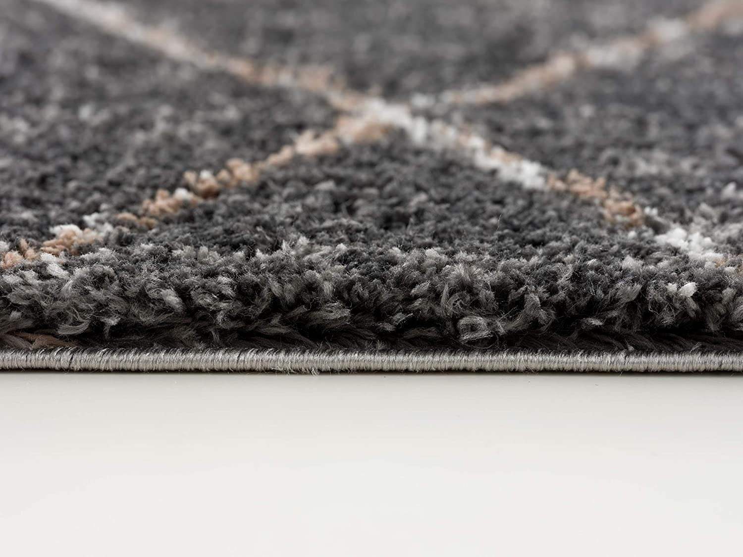 5' X 8' Gray Modern Distressed Lines Area Rug - Image 6