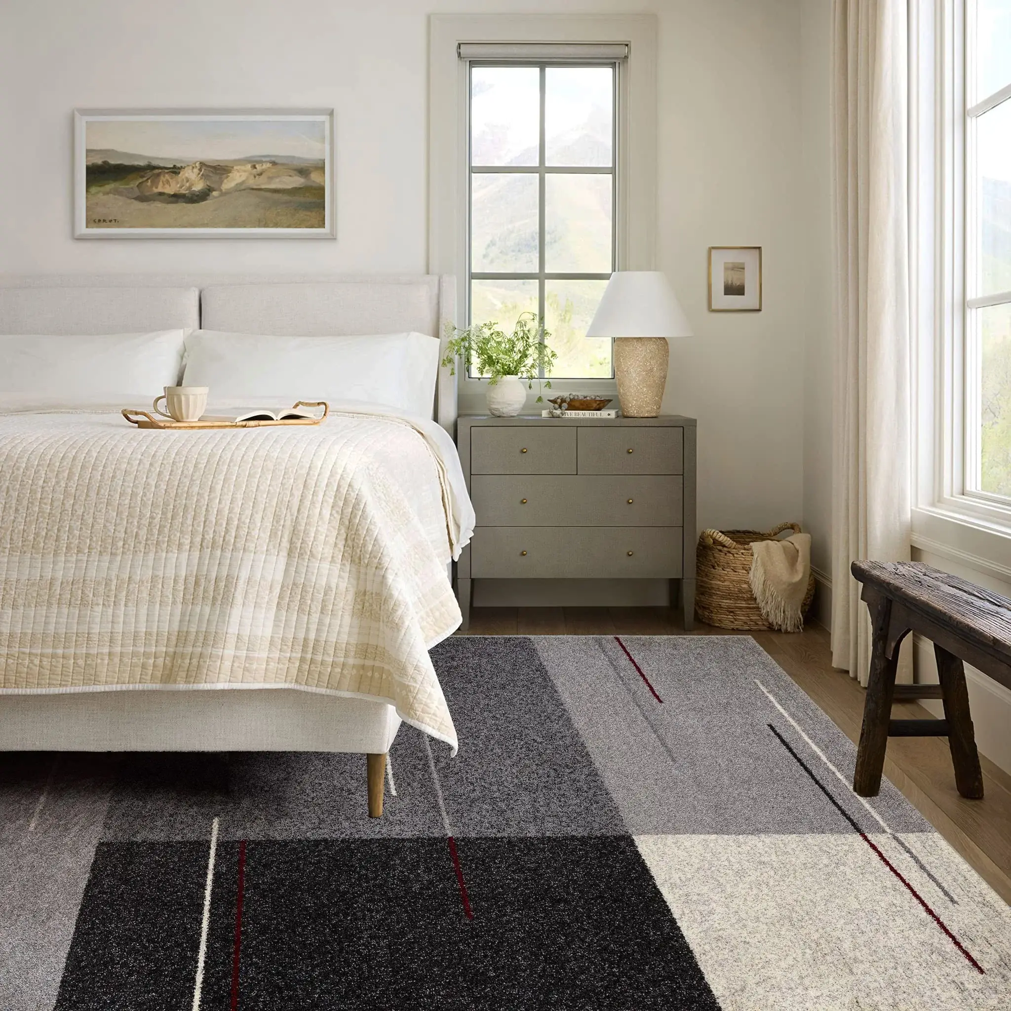 5' X 8' Gray Modern Geometric Area Rug - Image 8