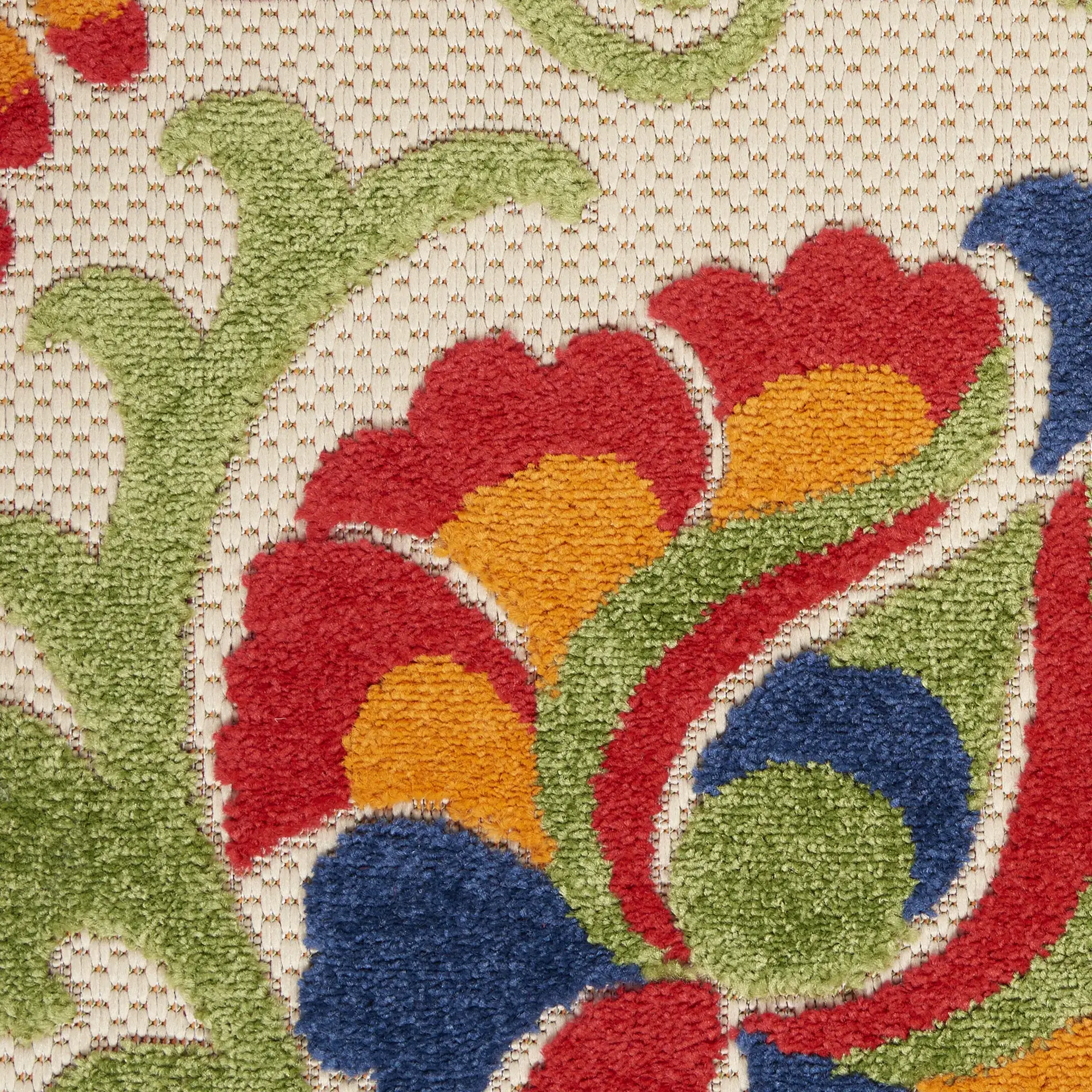 5' X 8' Green And Ivory Indoor Outdoor Area Rug - Image 3