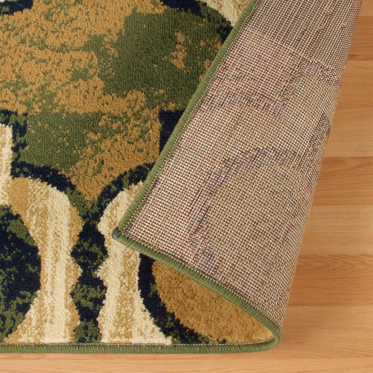 5' X 8' Green Quatrefoil Power Loom Distressed Stain Resistant Area Rug - Image 2