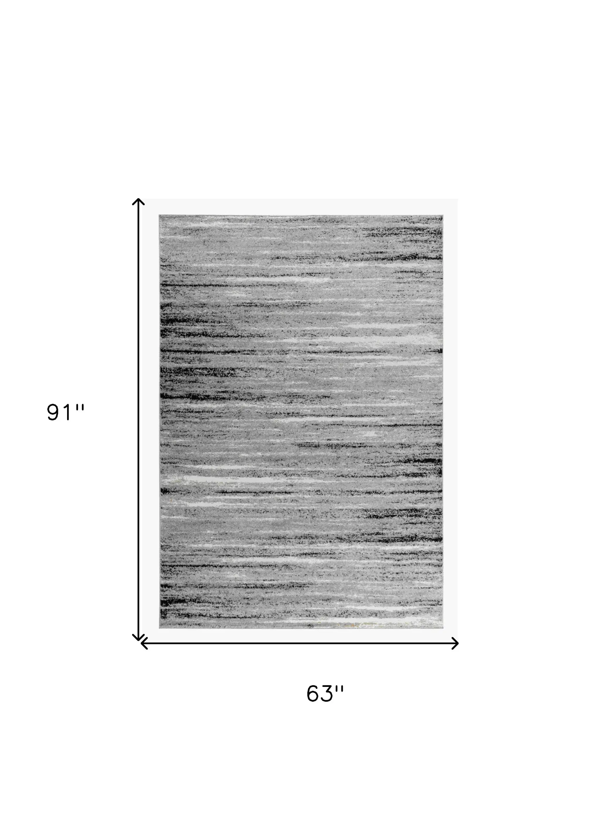 5' X 8' Grey Abstract Area Rug - Image 3