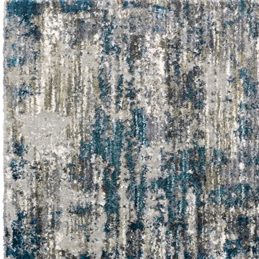 5' X 8' Grey And Blue Grey Skies Area Rug - Image 2
