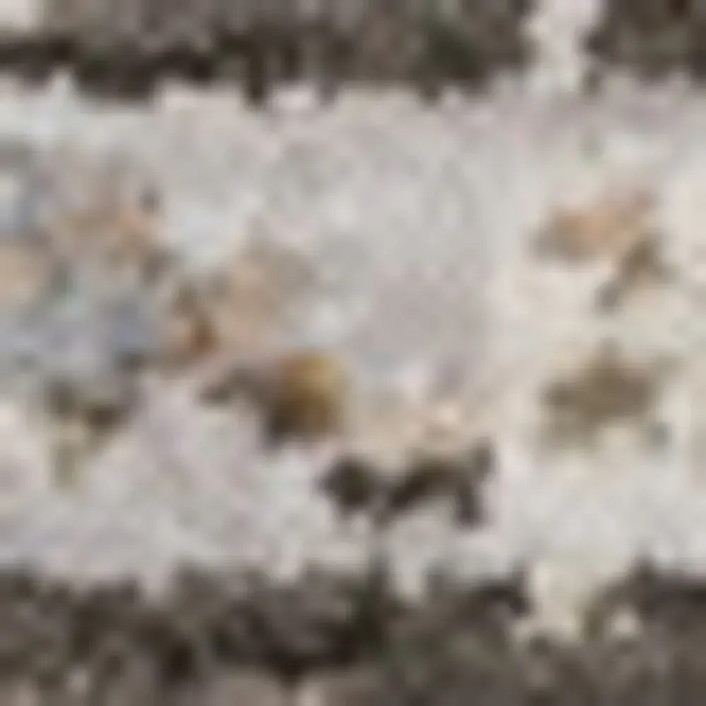 5' X 8' Grey And Blue Oriental Power Loom Stain Resistant Area Rug With Fringe - Image 5