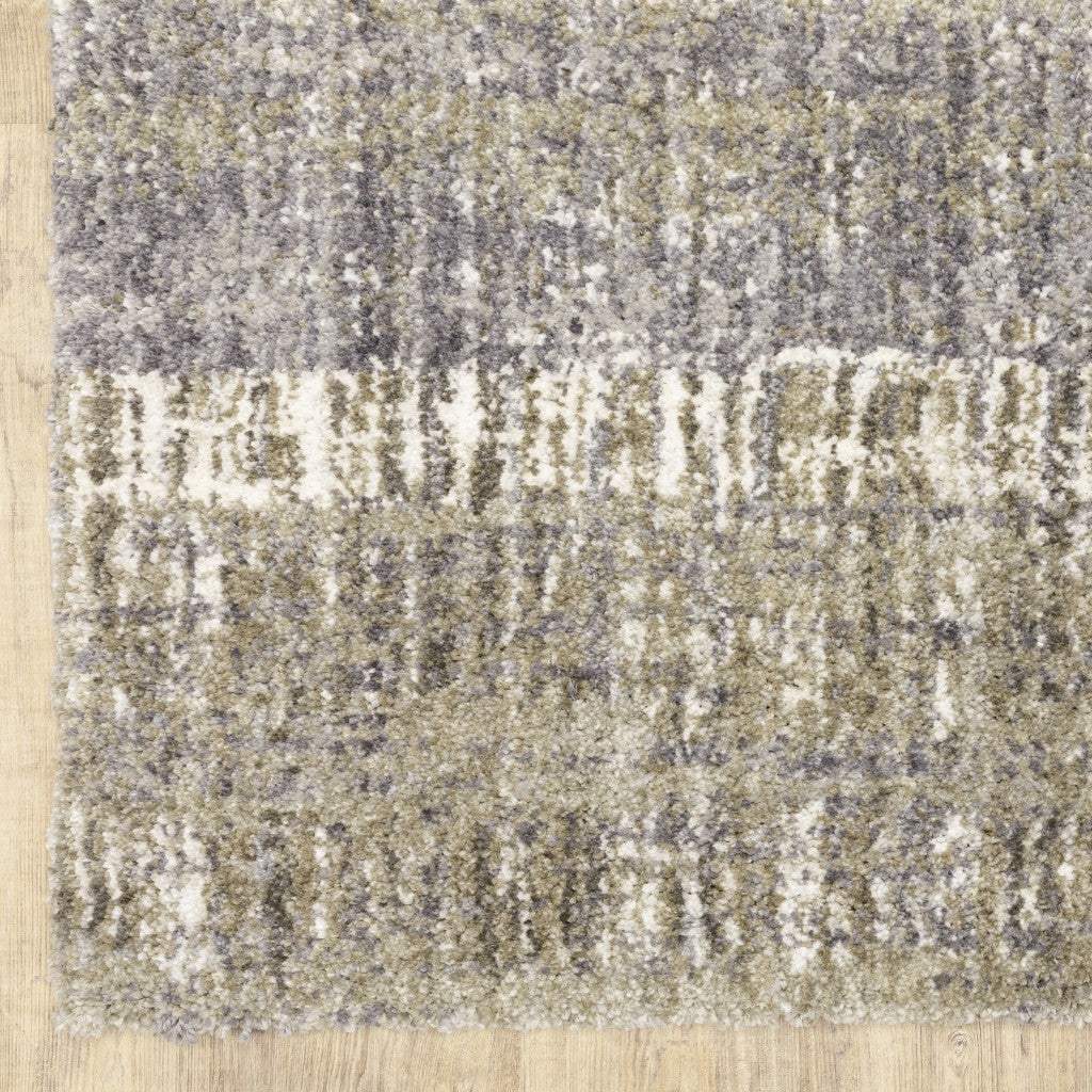 5' X 8' Grey And Ivory Abstract Lines Area Rug - Image 5