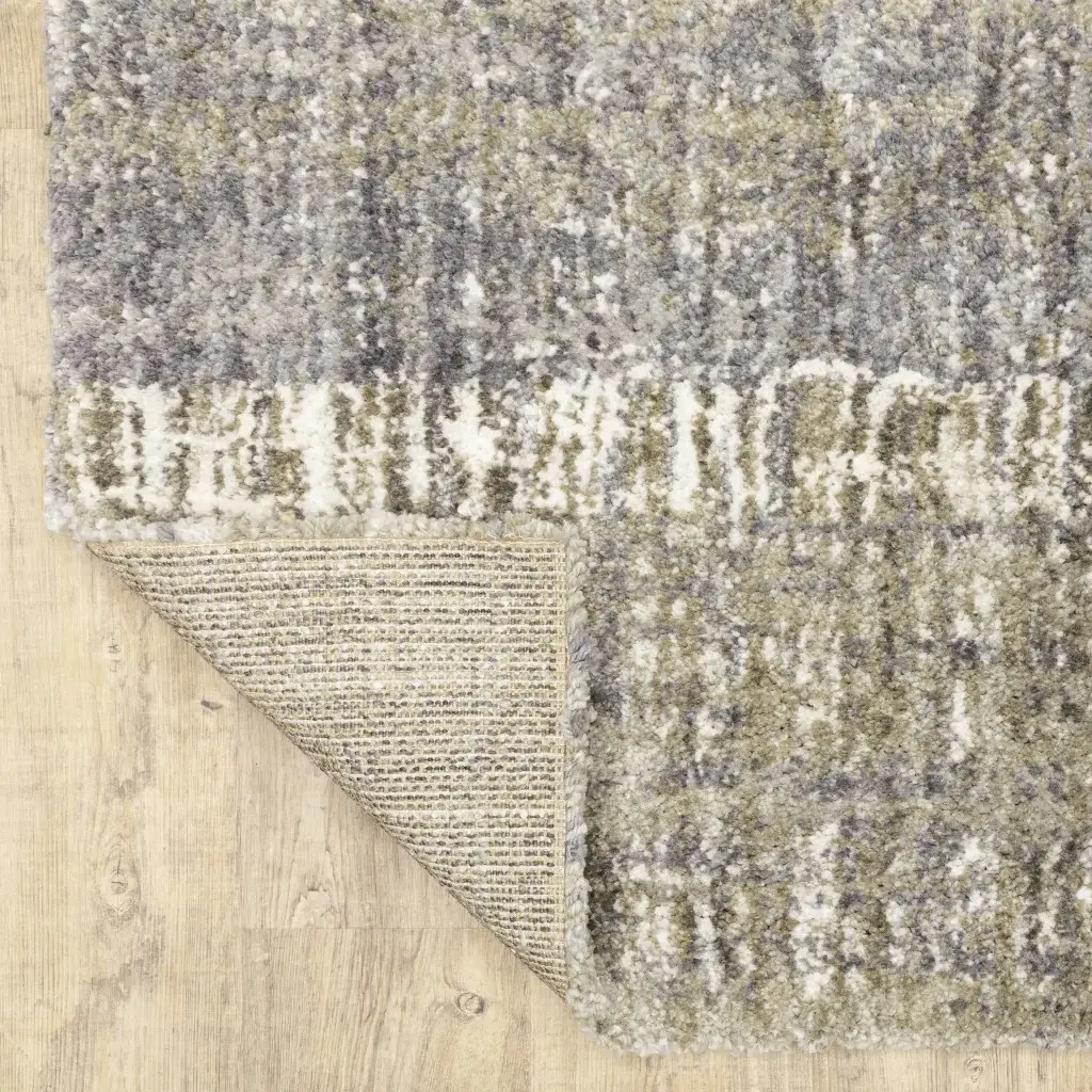 5' X 8' Grey And Ivory Abstract Lines Area Rug - Image 6