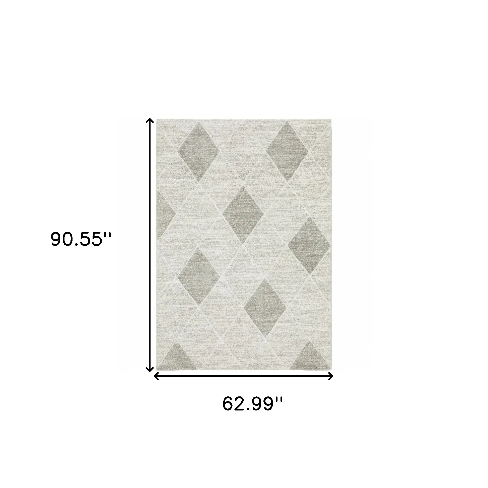 5' X 8' Grey And Ivory Geometric Power Loom Stain Resistant Area Rug - Image 3