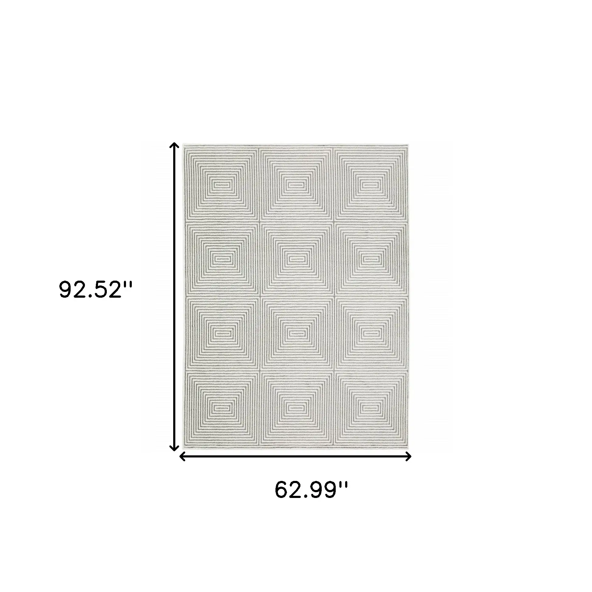 5' X 8' Grey And White Geometric Power Loom Stain Resistant Area Rug - Image 3