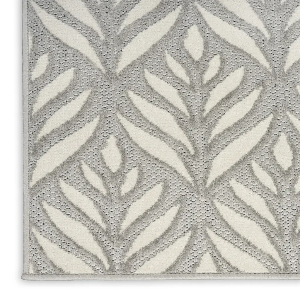 5' X 8' Grey Floral Stain Resistant Non Skid Area Rug - Image 2