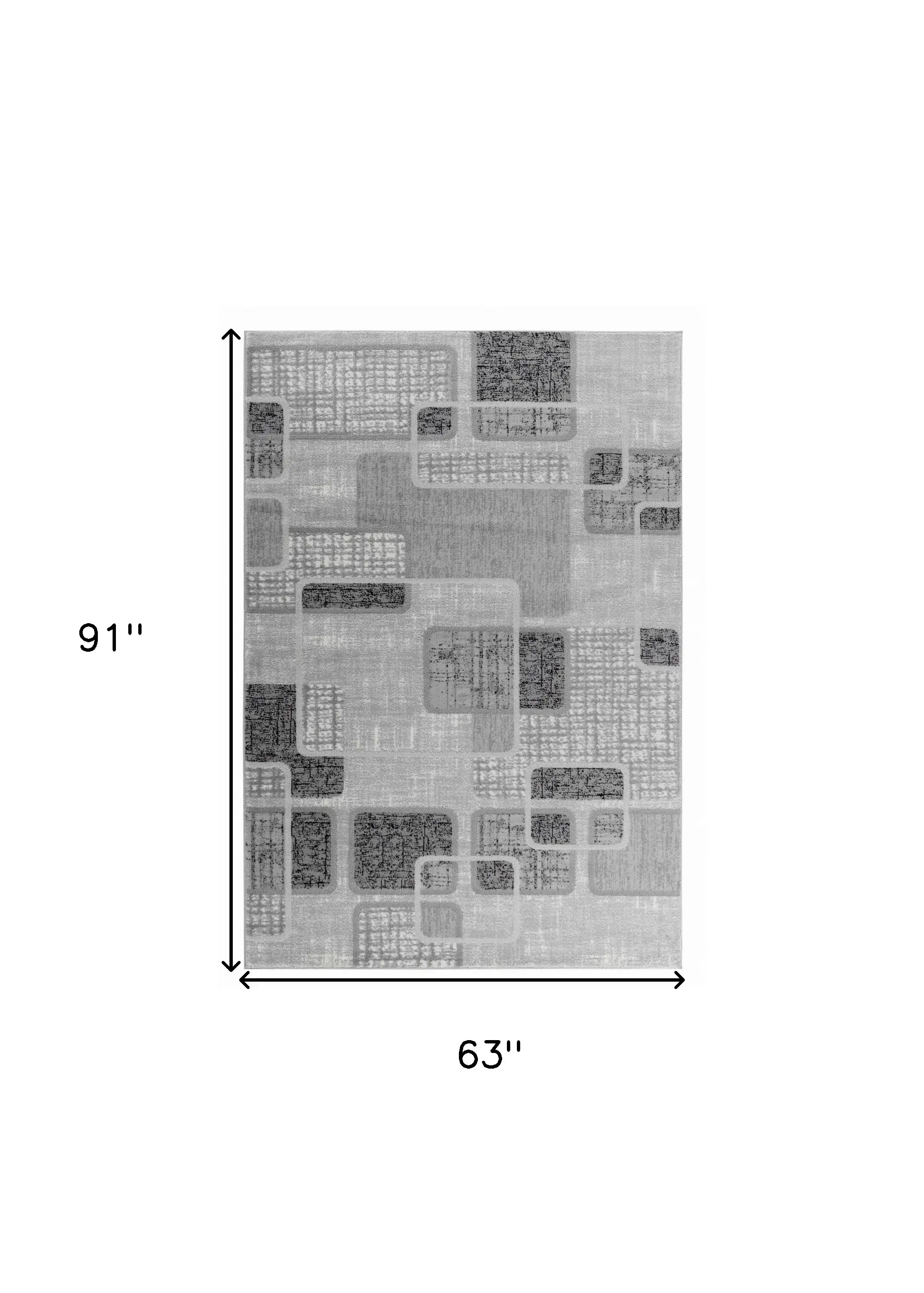 5' X 8' Grey Geometric Area Rug - Image 3