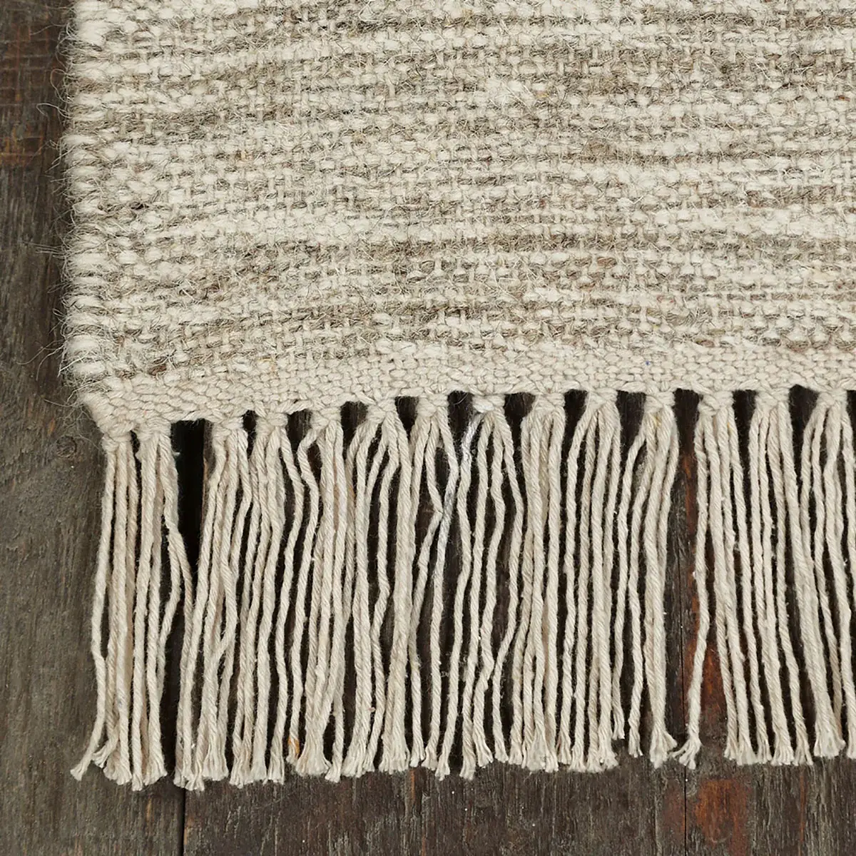 5' X 8' Grey Geometric Flatweave Handmade Stain Resistant Area Rug With Fringe - Image 2