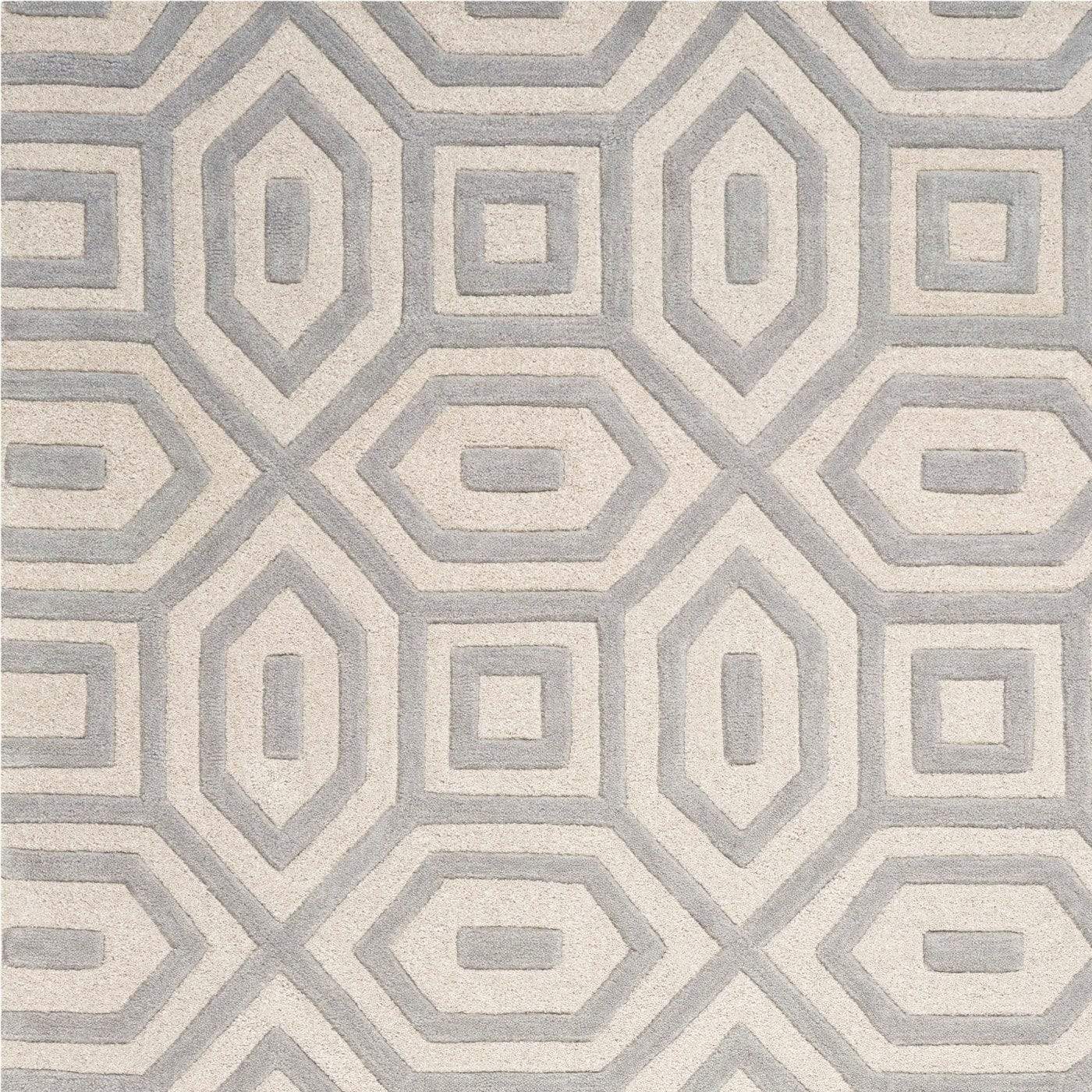 5' X 8' Grey Hand Tufted Geometric Indoor Area Rug - Image 5