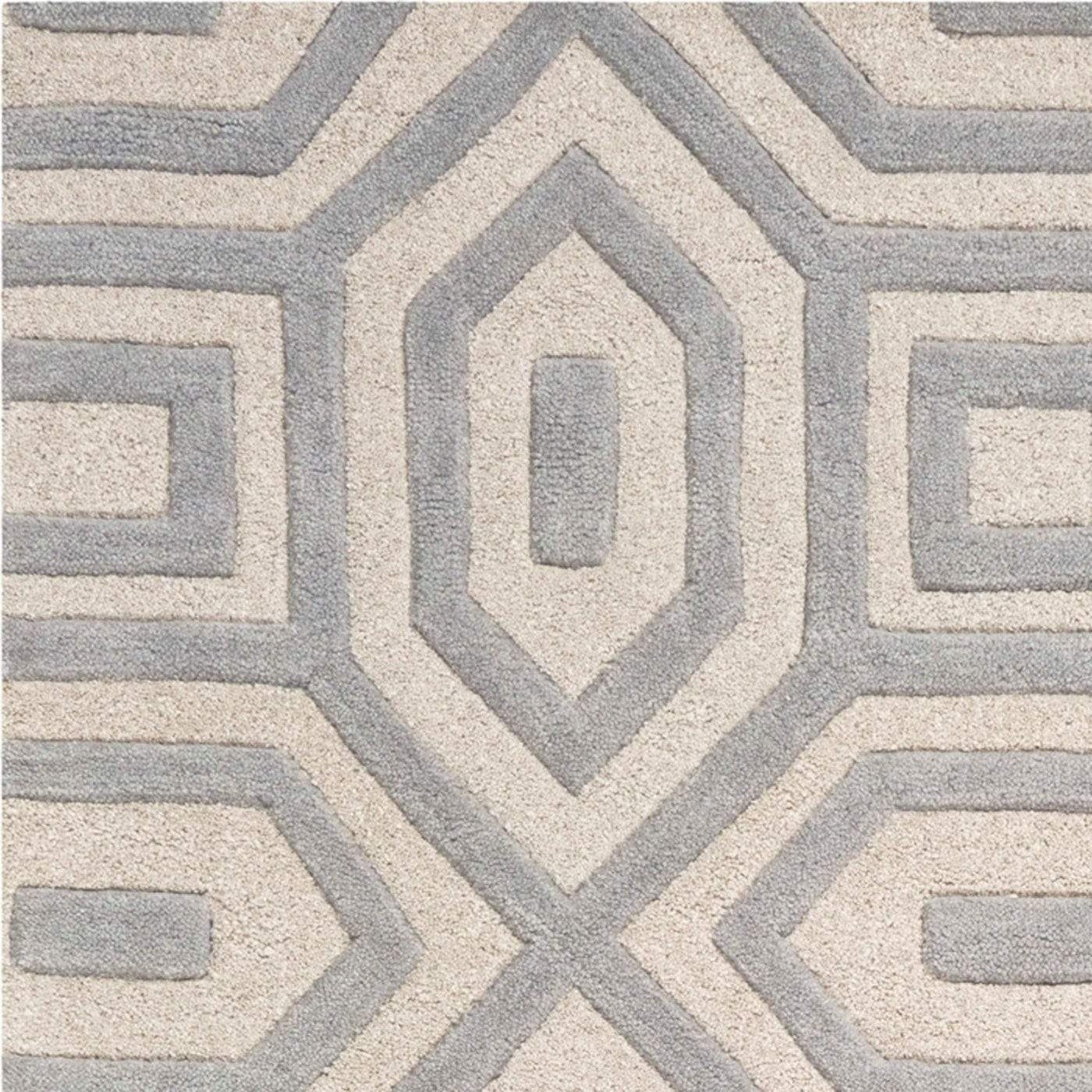 5' X 8' Grey Hand Tufted Geometric Indoor Area Rug - Image 6