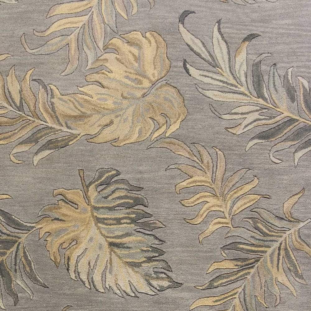 5' X 8' Grey Hand Tufted Tropical Palms Indoor Area Rug - Image 7