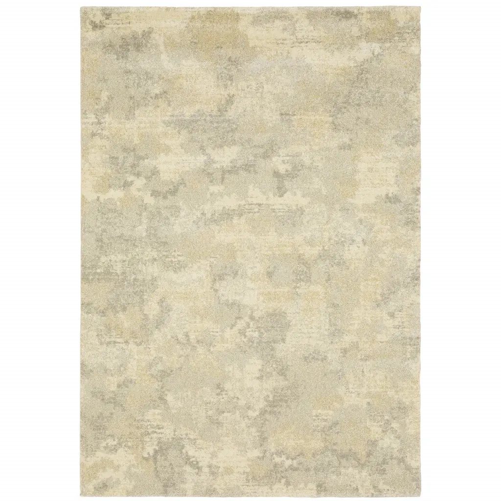 5' X 8' Grey Ivory Beige And Taupe Abstract Power Loom Stain Resistant Area Rug - Image 2