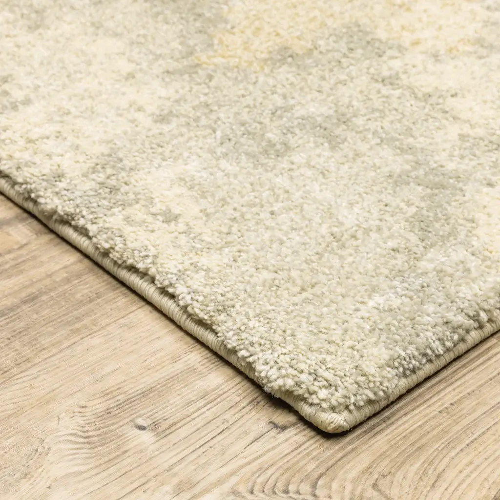5' X 8' Grey Ivory Beige And Taupe Abstract Power Loom Stain Resistant Area Rug - Image 4