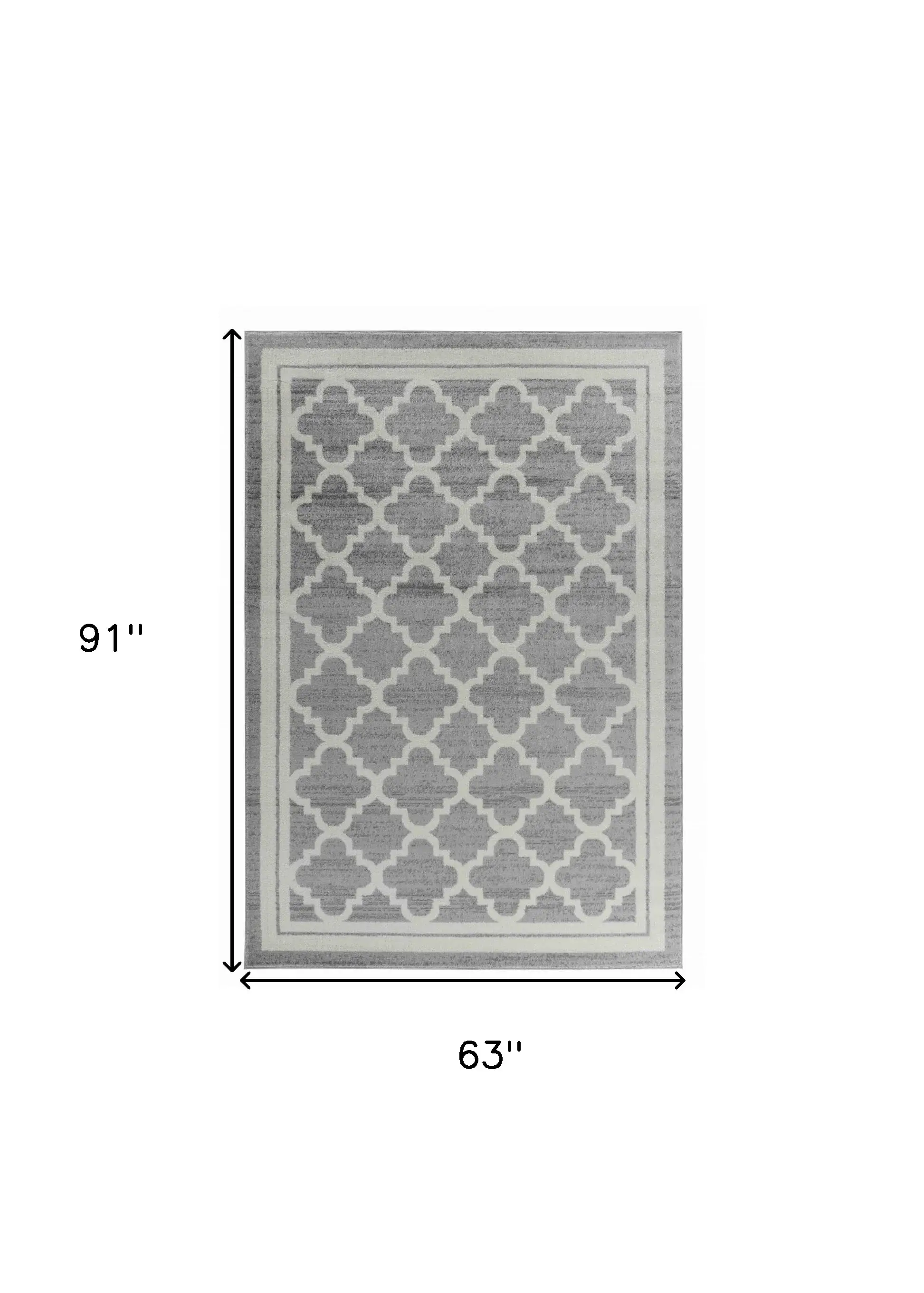 5' X 8' Grey Moroccan Area Rug - Image 2