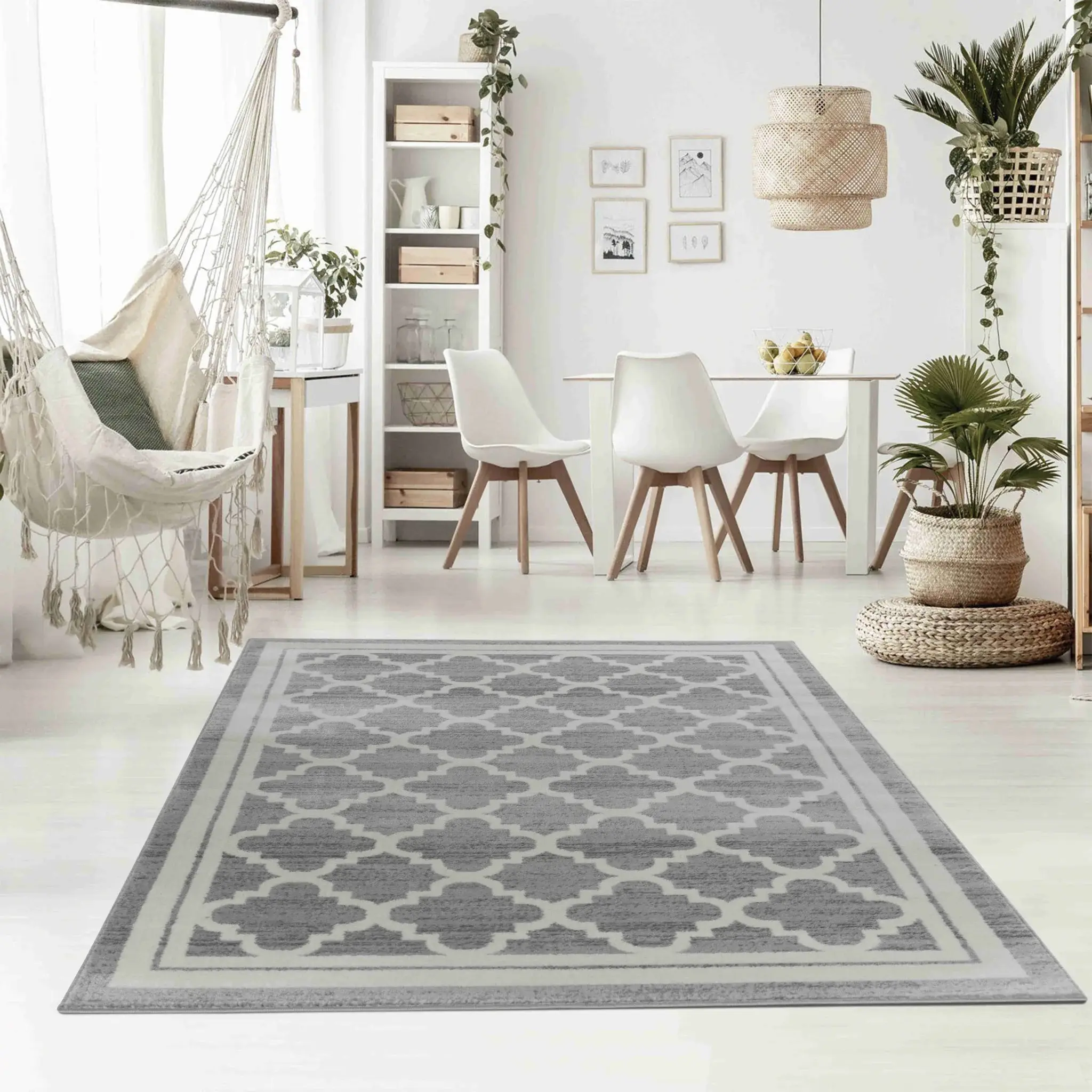 5' X 8' Grey Moroccan Area Rug - Image 3