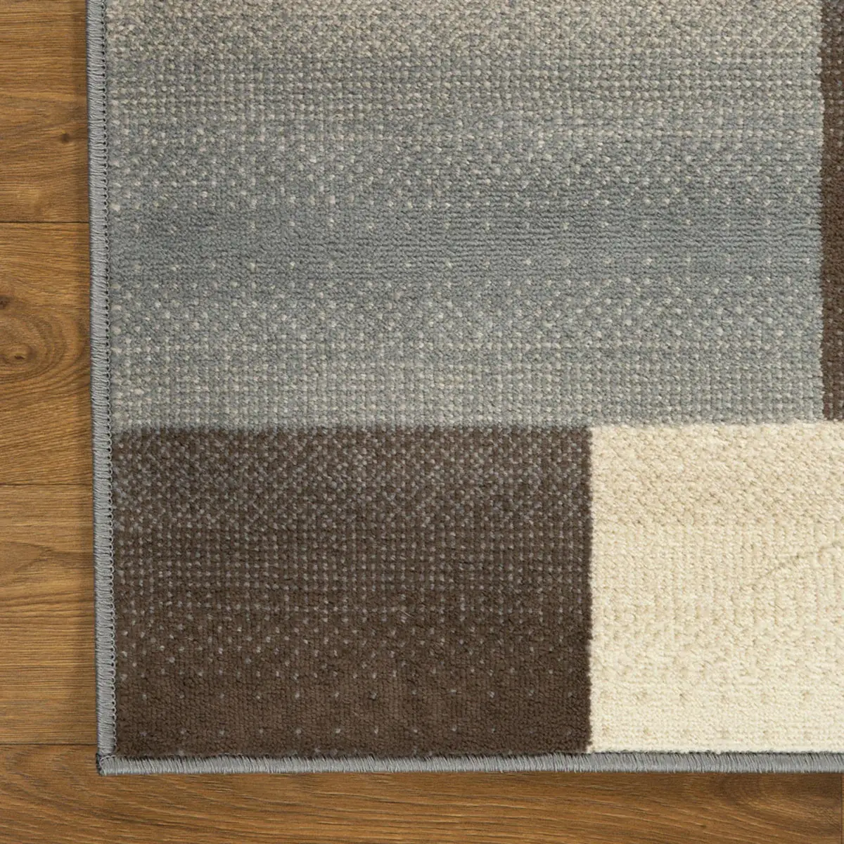 5' X 8' Grey Patchwork Power Loom Stain Resistant Area Rug - Image 2